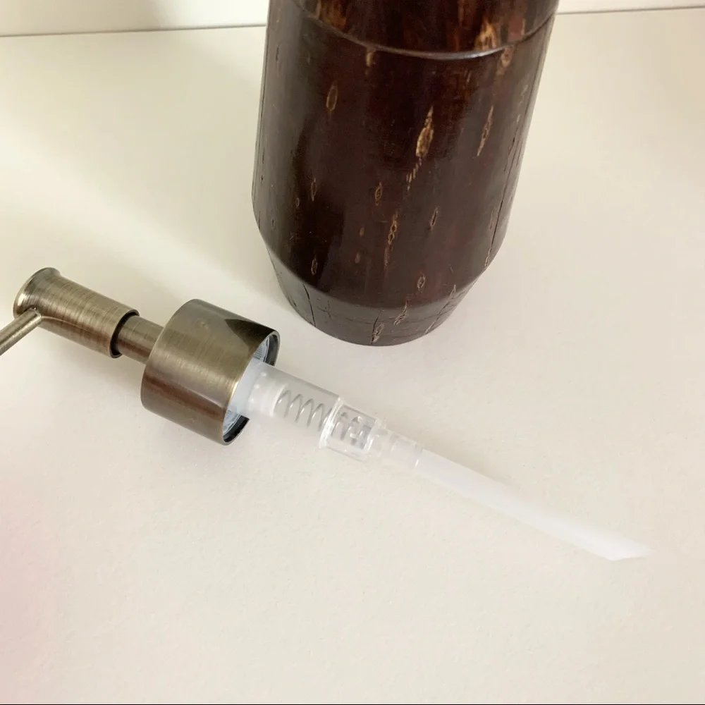NWOT Java wood lotion soap pump dispenser